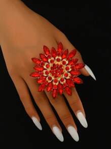 Luxury Floral Wide Band Ring, Everyday & Party Jewelry Gift - Flowers - View 1