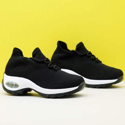 Women's Cross-Border Air Cushion Knit Sneakers Soft Sock Shoes For Dancing