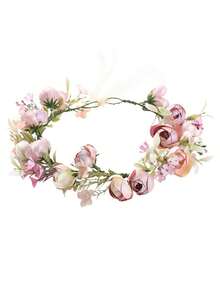 1 pieza Cinturón para mamá - Faja de maternidad hecha a mano con flor y diadema con rosa para novia, niña de las flores, accesorios para sesión de fotos de maternidad, cinturones con flores para mujeres en bodas, cinturón para baby shower, faja floral para sesión de fotos de maternidad, regalos para fiesta de bienvenida del bebé y descubrimiento del género - Multicolor - Ver 14
