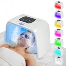 Espectrómetro de luz de color LED con función de pulverización con tecnología patentada, instrumento de belleza para el cuidado del espectro de diferentes longitudes de onda, instrumento de rejuvenecimiento de la piel de manos y piernas del cuerpo facial, atención médica en salones de belleza, instrumento de belleza para el manejo de la piel en el hogar - Tipo de Enchufe A USA (110-127V) - Ver 2