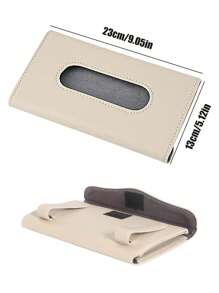 汽车纸巾架 - 汽车纸巾架、汽车餐巾架、汽车餐巾架、汽车遮阳板纸巾分配器、车内皮革纸巾架 - 遮阳板配件。 - 米色 - 查看 2