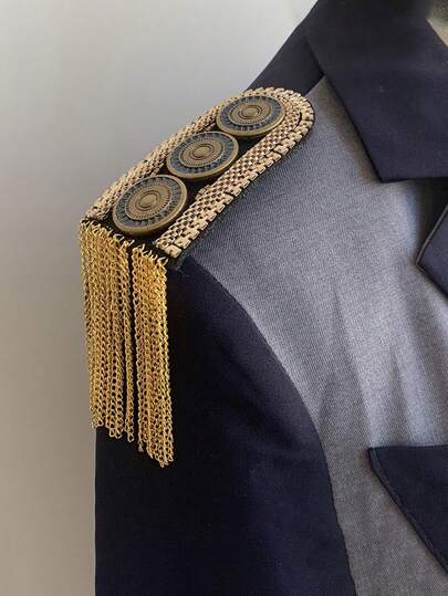 כותפות כתף 1 יחידות, תג כתף ציצית עגול, תג כתף גדילים, קישוט כתף חליפת גברים, תג כתף ציצית אביזרי בגדים