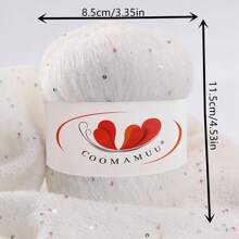 55 克亮片马海毛纱线，手工 DIY 针织蓬松柔软纱线，适用于婴儿围巾和披肩 - 彩色 - 查看 2