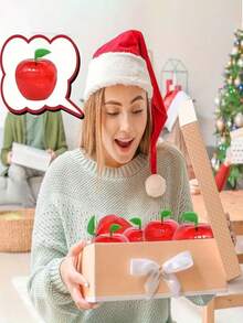 5/10 件苹果形圣诞糖果罐 - 圣诞节、情人节和婚礼的完美礼品盒，非常适合装饰圣诞节圣诞装饰圣诞装饰品圣诞袋圣诞礼物、圣诞节情人节 - 彩色 - 查看 6