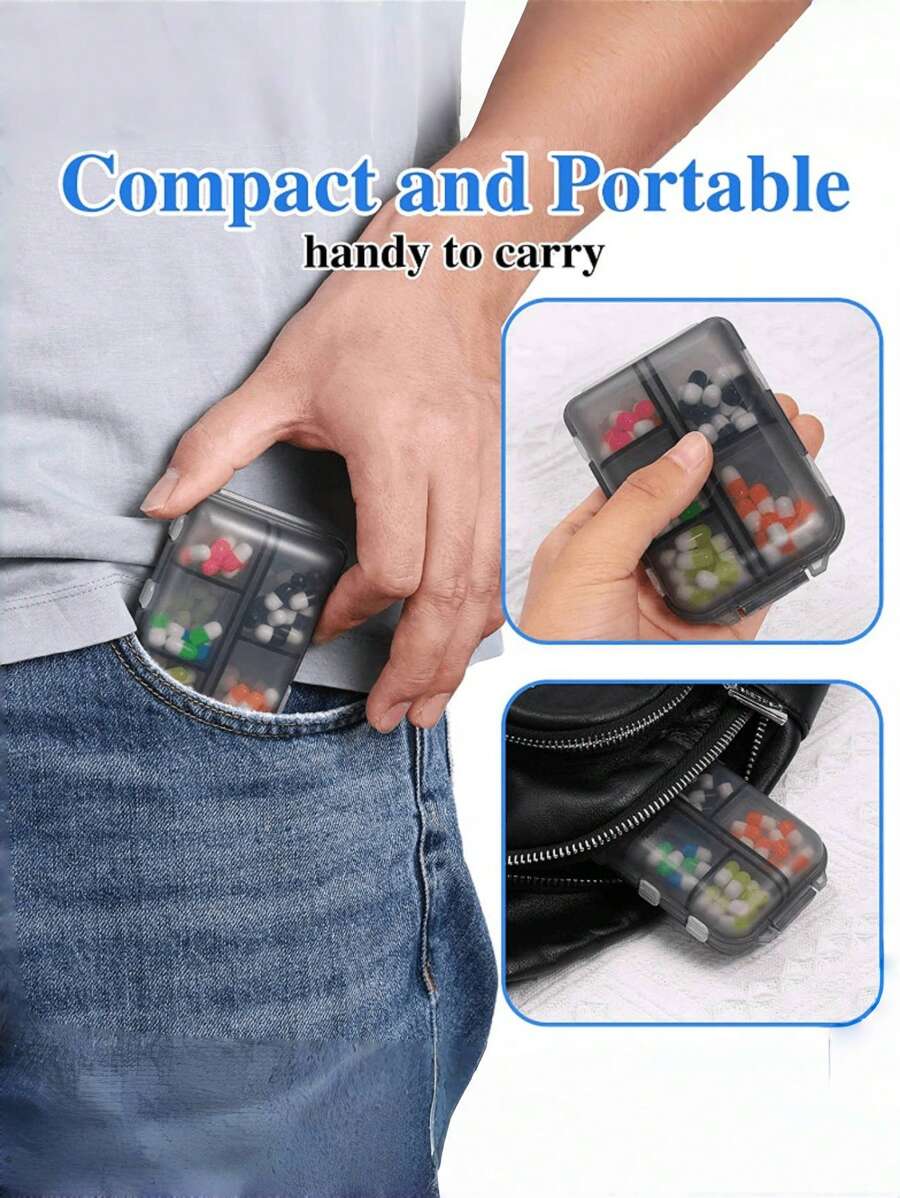 Portable Travel Pill Case With 10 Compartments For Different Medicines Small, Cute, And