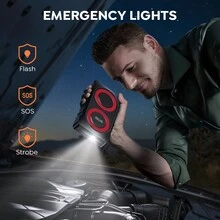 BUTURE Car Battery Jump Starter, 2000A Peak Jump Box 12800mAh Portable Battery Pack (7.0L Gas/5.5L ) Car Jumper Starter With Extended Smart Jumper Cables, Fast Charge - 灰色 - 查看 3