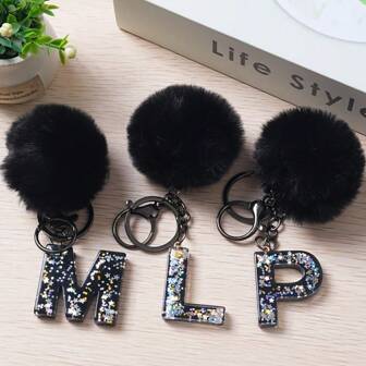 1pc A-Z Alphabet Initial Letter Pom Pom Keychain Cute Sequins Resin Key Chain Ring Bag Backpack Charm Car Hanging Pendant Women Daily Use Gift. Alphabet Women's Makeup Keychain With Butterfly Decor, Letters Shape Decorated Bag Accessories. Fashion Bag Charm Fashion Keychain Pendant, Purse, Wallet, Bag Accessories. For Parties, Weddings And Dances. Girls Gifting, For Cocktail Best Gift For Women. A-Z Pink Letter Keychain For Women Cute PomPon Pendant Initial Keyring Purse Suspension Hanging Bags Charm Letters Car Key Chain. 1pc A-Z Alphabet Initial Letter Keychain Cute Sequins Resin Key Chain Ring Bag Backpack Charm Car Hanging Pendant Women Daily Use Gift Pom Poms