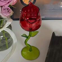 1 Glass, 150 Ml /5 Oz Unique And Elegant Rose-Shaped Glass, Tall Glass, Hotel, House Party Glass, Drink Glass, Cocktail Glass - Multicolor - View 13