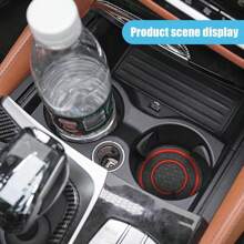 2pcs Honeycomb Pattern Double Ring Car Cup Holder Mat, Universal Interior Accessories For Most Vehicles - one-size - View 2