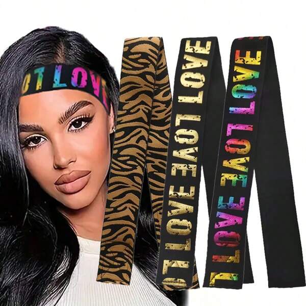 1/3 PCS Fashion Hair Elastic Band For Wigs ,New Style Adjustable Edge Scarf Elastic Headband With Hook-And-Loop For Women Lace Wigs