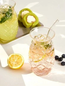 1 pièce Verre à cocktail au design d'ananas, verre à vin transparent, verres à champagne créatifs, tasses à boire, pour bar, pub, club, restaurant, usage domestique, articles de verrerie, sans paille - Multicolore - Voir 3
