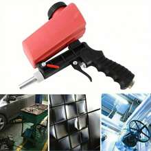 Air Sandblasting Gun Portable Handheld Sandblaster 90psi Gravity Sandblasting Gun Pneumatic Sandblaster Spray Gun For Remove Paint, Stains, Rust & Clean Surfaces - Red - View 5