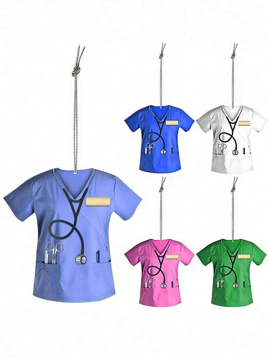 1 Pieza Accesorio De Llavero Colgante De Árbol De Navidad Para Coche En Diseño De Uniforme De Enfermera Acrílica