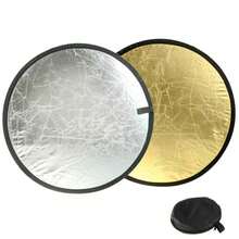 2 Pcs   Lighting Reflectors Round Folding Portable 12" 30cm For Photography Reflector Portrait Still Life Fill Light - Silver Gold - View 3