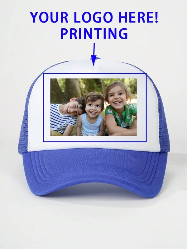 1pc Customized Photo Printing Colorblock Baseball Mesh Cap, Adjustable Outdoor Sun Protection Casual Hat For Spring Autumn Travel Beach Vacation Y2K Style Back To School Winter Gift Ideas Boy Girl Valentine's Day