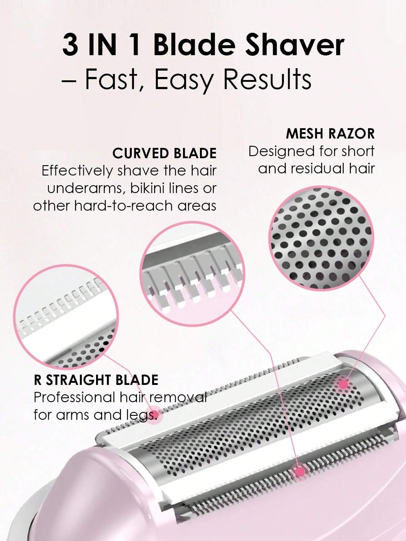 Electric Epilator Hair Removal For Women, 3IN1 Lady Shaver Womens