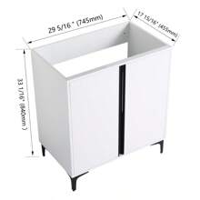Soft Close Doors Bathroom Vanity,30 Inch  For Small Bathroom (Only Vanity ,NO Sink) - 白色 - 查看 7