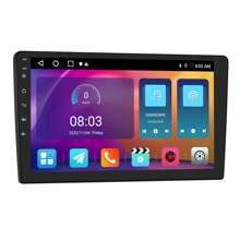 10.1 Inch Android 13 Car Stereo Double Din Wireless Apple Carplay, Android Auto, GPS Radio Navigation For Car, WiFi, Bluetooth, FM Radio, Mirror Link, 2+32GB + Microphone + Camera - Black - View 2