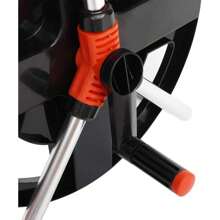 Debao Hand Cranked Hose Reel, Practical Water Pipe Storage Shelf Aluminium Tube Garden Hose Reel Wall-Mounted Water Hose Reel