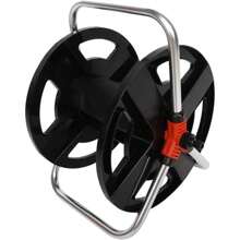 Debao Hand Cranked Hose Reel, Practical Water Pipe Storage Shelf Aluminium Tube Garden Hose Reel Wall-Mounted Water Hose Reel