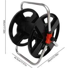 Debao Hand Cranked Hose Reel, Practical Water Pipe Storage Shelf Aluminium Tube Garden Hose Reel Wall-Mounted Water Hose Reel