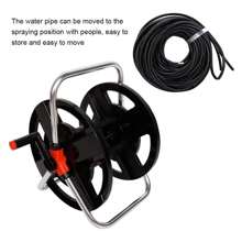 Debao Hand Cranked Hose Reel, Practical Water Pipe Storage Shelf Aluminium Tube Garden Hose Reel Wall-Mounted Water Hose Reel
