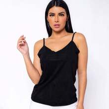 BEAUTIFUL Suede Blouse With Adjustable Strap Women's Velvety Tank Top Fashion Fashion Top - xanh quân đội - Xem 5