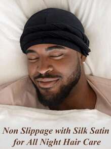 1 件男女通用纯色莫代尔抽绳扭纹头巾便帽，百搭宽松帽