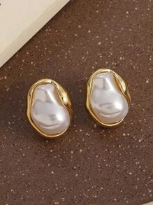 1 Pair Asymmetrical Faux Pearl Elegant & Unique Everyday Fashion Women Earrings - Irregular - View 7