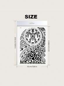 男士纹身贴纸图腾图案纹身贴纸1张超酷个性特别独特设计男士临时纹身 - 彩色 - 查看 4