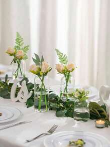 1pc helder glas bloemenvaas met rechte hals, kleine/middelgrote/grote glazen vaas, rozenbloemhouder, woondecoratie, kantoordecoratie, slaapkamerdecoratie