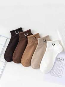 15 Pairs Random Candy & Smiling Face Print Kids Elastic Casual Ankle Socks - Multicolor - View 2