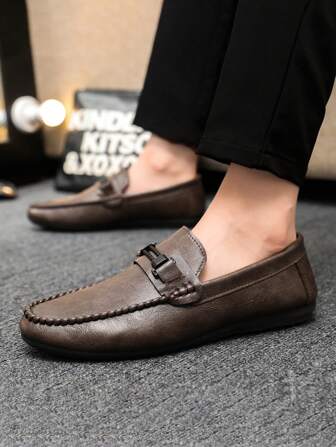 2025 Lente Heren Zakelijke Formele Mode Koreaanse Stijl Leren Schoenen, Loafers, Instappers, Zachte Zool, Rijschoenen (Let op: Loafers Vallen Klein, Grotere Maat Aanbevolen Voor Mensen Met Grotere Voeten)