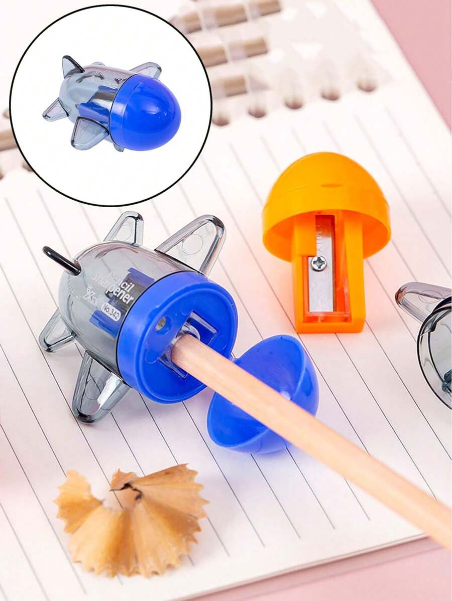 1 pieza Sacapuntas de lápiz creativo y lindo de dibujos animados, útiles escolares - Multicolor - Ver 1