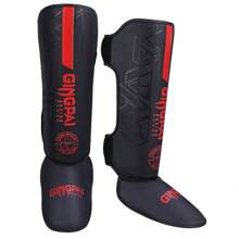 GINGPAI BOXING Muay Thai Shin Guards, Kickboxing Ankle Guards, Adolescent & Adult Martial Arts Leg Protective Gear, Thick Combat Foot & Leg Pads, Taekwondo Shin Guards