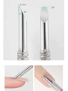 俄罗斯不锈钢角质层推棒，指甲和死皮去除器，双头美甲美足工具，美甲用品，美甲工具，美甲艺术工具，返校季，美甲，美甲工具（适用于假指甲），美甲美足工具 - 彩色 - 查看 5