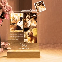 Personalized Couple Collage Photo LED Night Light, Custom Acrylic Photo Lamp With Text, Photo Collage LED Light, Romantic Gifts For Anniversary, Wedding, Birthday, Valentine's Day, Unique Gift For Wife/Girlfriend/Friend, Husband/Boyfriend, Bedroom Decor