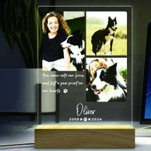 Personalized Couple Collage Photo LED Night Light, Custom Acrylic Photo Lamp With Text, Photo Collage LED Light, Romantic Gifts For Anniversary, Wedding, Birthday, Valentine's Day, Unique Gift For Wife/Girlfriend/Friend, Husband/Boyfriend, Bedroom Decor