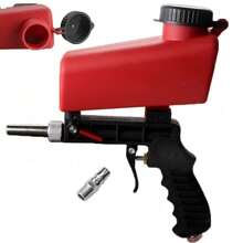 Air Sandblasting Gun Portable Handheld Sandblaster 90psi Gravity Sandblasting Gun Pneumatic Sandblaster Spray Gun For Remove Paint, Stains, Rust & Clean Surfaces - Red - View 6