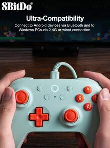 Controles inalámbricos 8Bitdo para PC, Android y teléfonos, Controlador con cable definitivo 2C para Windows con frecuencia de sondeo de 1000Hz, joysticks y gatillos de efecto Hall y parachoques L4/R4 remapeables, morado - Morado - Ver 8