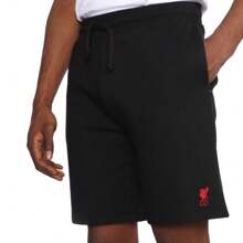 Liverpool FC Boyfriend Style Mens Crest Sweat Shorts (Black) - Black - View 3