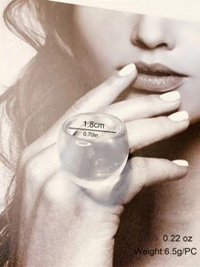 1pc Fashionable Geometric Resin Ring For Women,Gift For Holiday Or Daily Use - Resin Ring - View 7