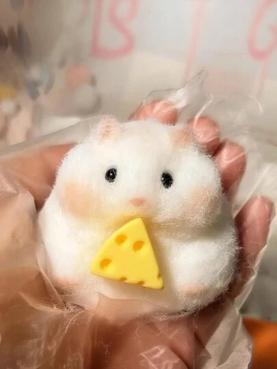 圣诞装饰 1/5 件可爱减压仓鼠，柔软粘性减压玩具，可爱的东西，Taba Squishy，旅行便携式坐立不安挤压玩具，Squisy，蓝色，粉色，适合所有年龄段的自闭症患者、办公室工作人员、学生，理想的节日礼物