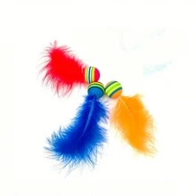 1/3/5/10/15/20pcs Colorful Rainbow Cat Toy Balls, Interactive Indoor Cat Toys, Suitable For Cat Playing, Multiple Sizes & Colors Available - Multicolor - View 17