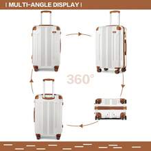 Lightweight ABS Trolley Case With Combination Lock And 4 Wheels For Business Travel Men & Women 19 Inch Carry On Cabin Suitcase 24 Inch And 28 Inch Check-In Luggage - White - View 2