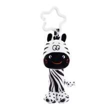 Cute & Funny Black & White Rattle Animal Plush Decoration - Zebra, Fox, Lion, Elephant, Soft Hanging Rattle For Infant & Toddler, Attractive Baby Toy