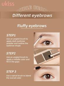 ukiss 哑光眉粉，带 2 个刷头，轻盈、顺滑、持久、防水防汗、自然渐变、轮廓和眉粉调色板 - #02 Milky Brown - 查看 7