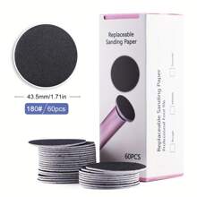 60片装替换砂纸垫，适用于电动磨脚器和去茧器，一次性砂纸，用于足部护理，男女通用 - 黑色 - 查看 7