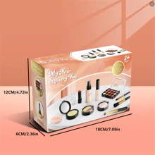 Kids Pretend Makeup Play Set - Girls Roleplay Cosmetics , Eyeshadow, Hair Brush & Accessories DIY Toy