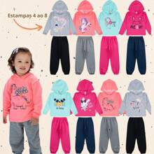 6-Piece Winter Sweatshirt Kit For Girls, 3 Coats + 3 Pants, Sizes 1 To 14 - Nhiều màu - Xem 1